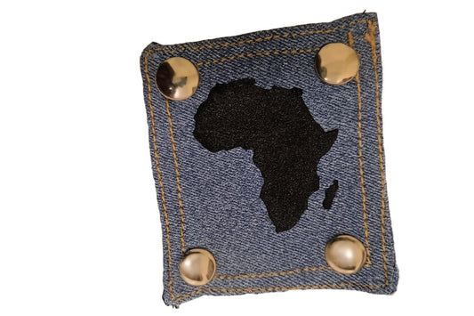 Denim knee pads- Afro inspired